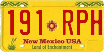 NM license plate 191RPH