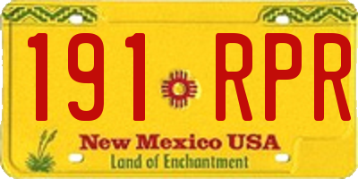 NM license plate 191RPR