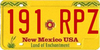 NM license plate 191RPZ