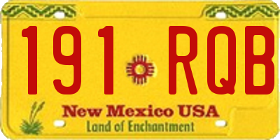 NM license plate 191RQB