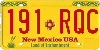 NM license plate 191RQC