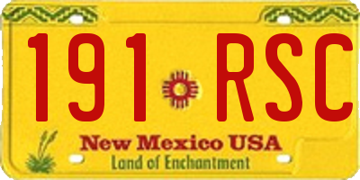 NM license plate 191RSC