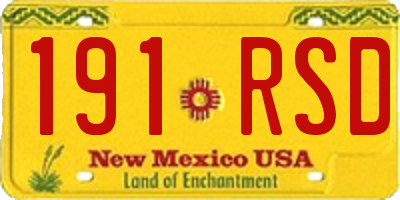 NM license plate 191RSD