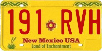 NM license plate 191RVH