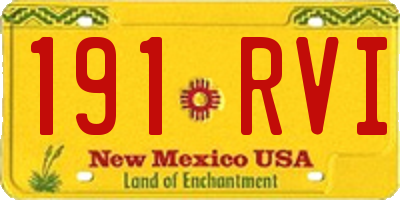 NM license plate 191RVI