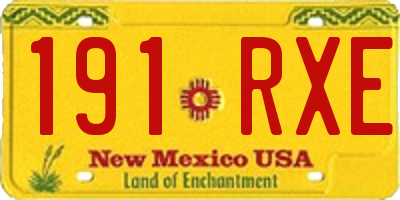 NM license plate 191RXE