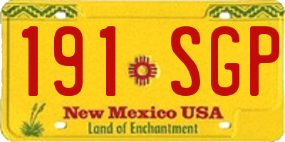 NM license plate 191SGP