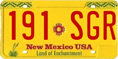 NM license plate 191SGR