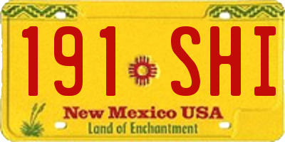 NM license plate 191SHI