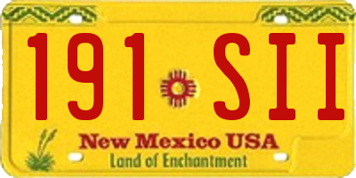 NM license plate 191SII
