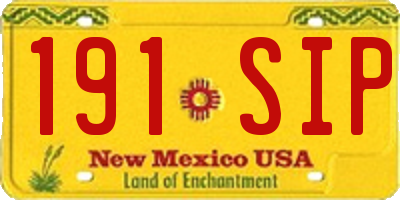 NM license plate 191SIP