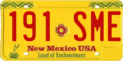 NM license plate 191SME