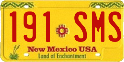NM license plate 191SMS