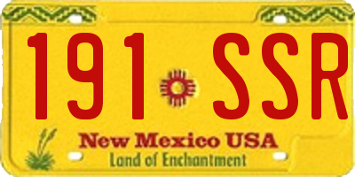 NM license plate 191SSR