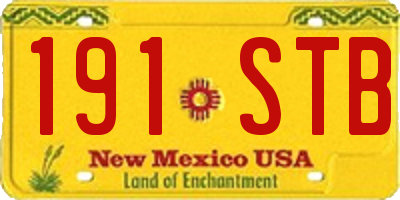 NM license plate 191STB