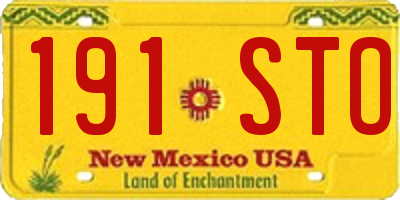 NM license plate 191STO