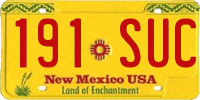 NM license plate 191SUC