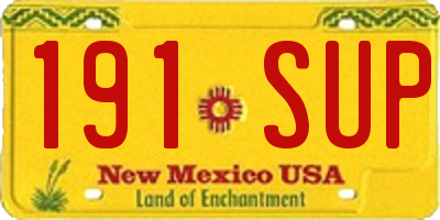 NM license plate 191SUP
