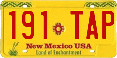 NM license plate 191TAP