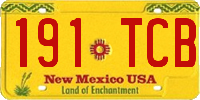NM license plate 191TCB