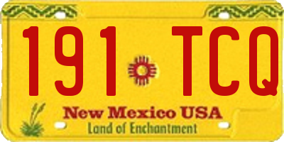 NM license plate 191TCQ