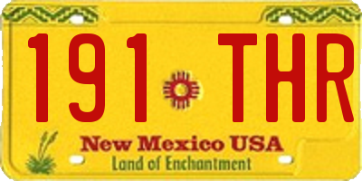 NM license plate 191THR