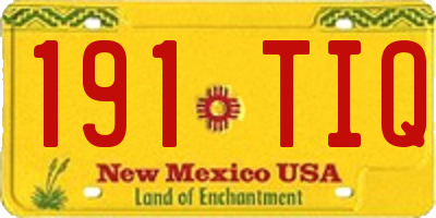 NM license plate 191TIQ