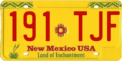 NM license plate 191TJF