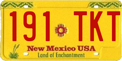 NM license plate 191TKT