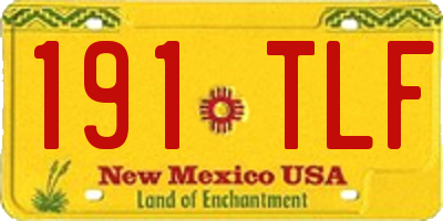 NM license plate 191TLF