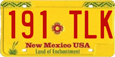 NM license plate 191TLK