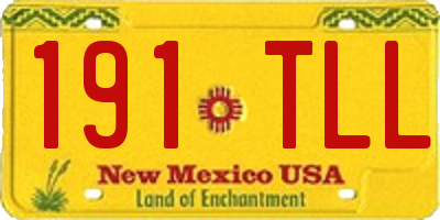 NM license plate 191TLL