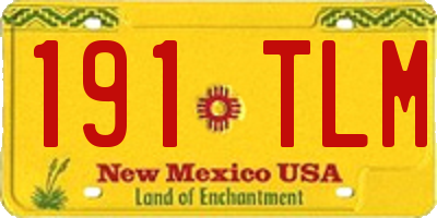 NM license plate 191TLM