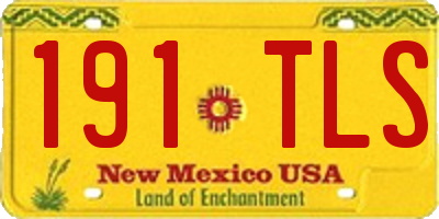 NM license plate 191TLS