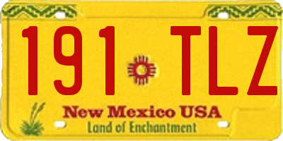 NM license plate 191TLZ