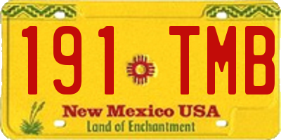 NM license plate 191TMB