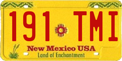 NM license plate 191TMI