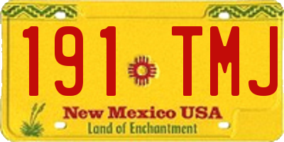 NM license plate 191TMJ