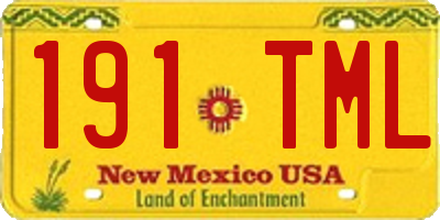 NM license plate 191TML