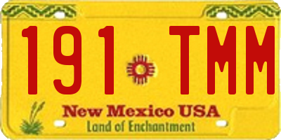 NM license plate 191TMM
