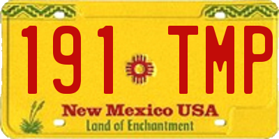 NM license plate 191TMP