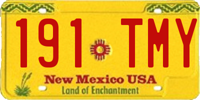 NM license plate 191TMY