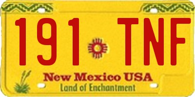 NM license plate 191TNF