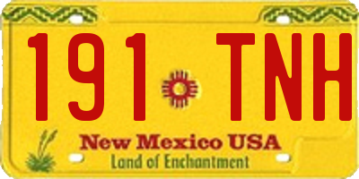 NM license plate 191TNH
