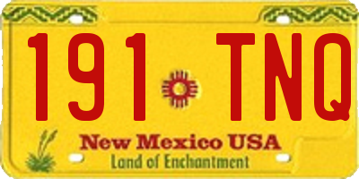 NM license plate 191TNQ