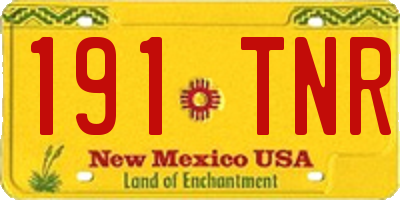 NM license plate 191TNR