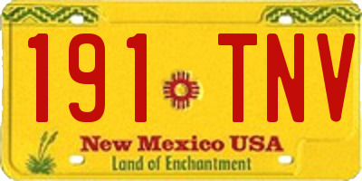 NM license plate 191TNV