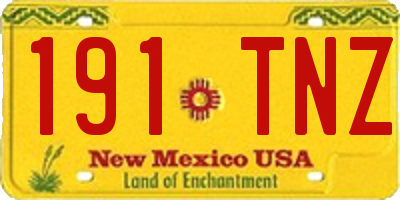 NM license plate 191TNZ