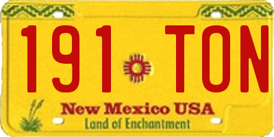 NM license plate 191TON