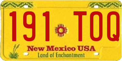 NM license plate 191TOQ